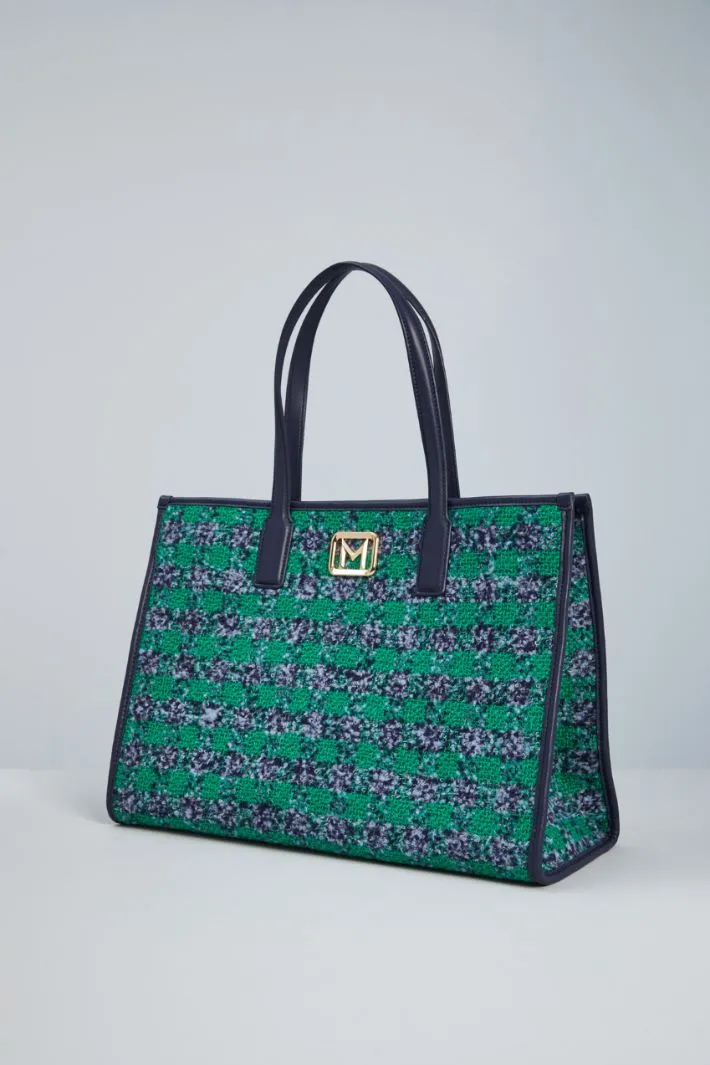 Shopper in tessuto bouclè