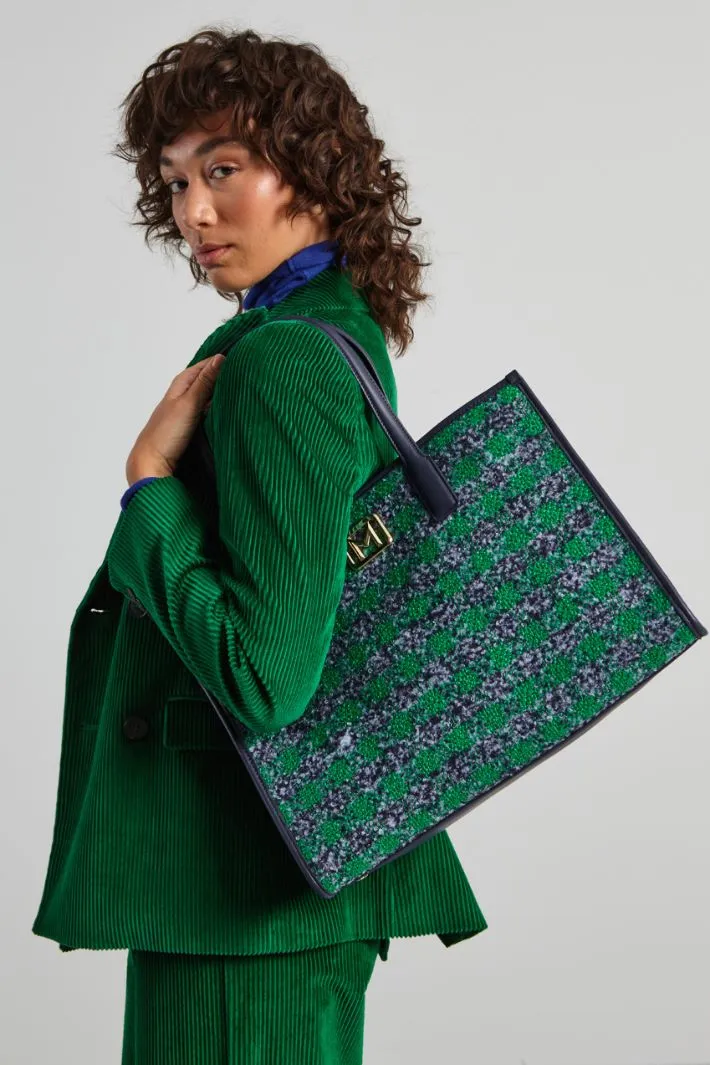 Shopper in tessuto bouclè