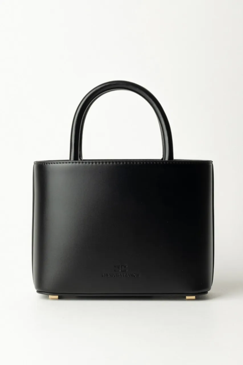 Shopper piccola con placca logo smaltata Nero
