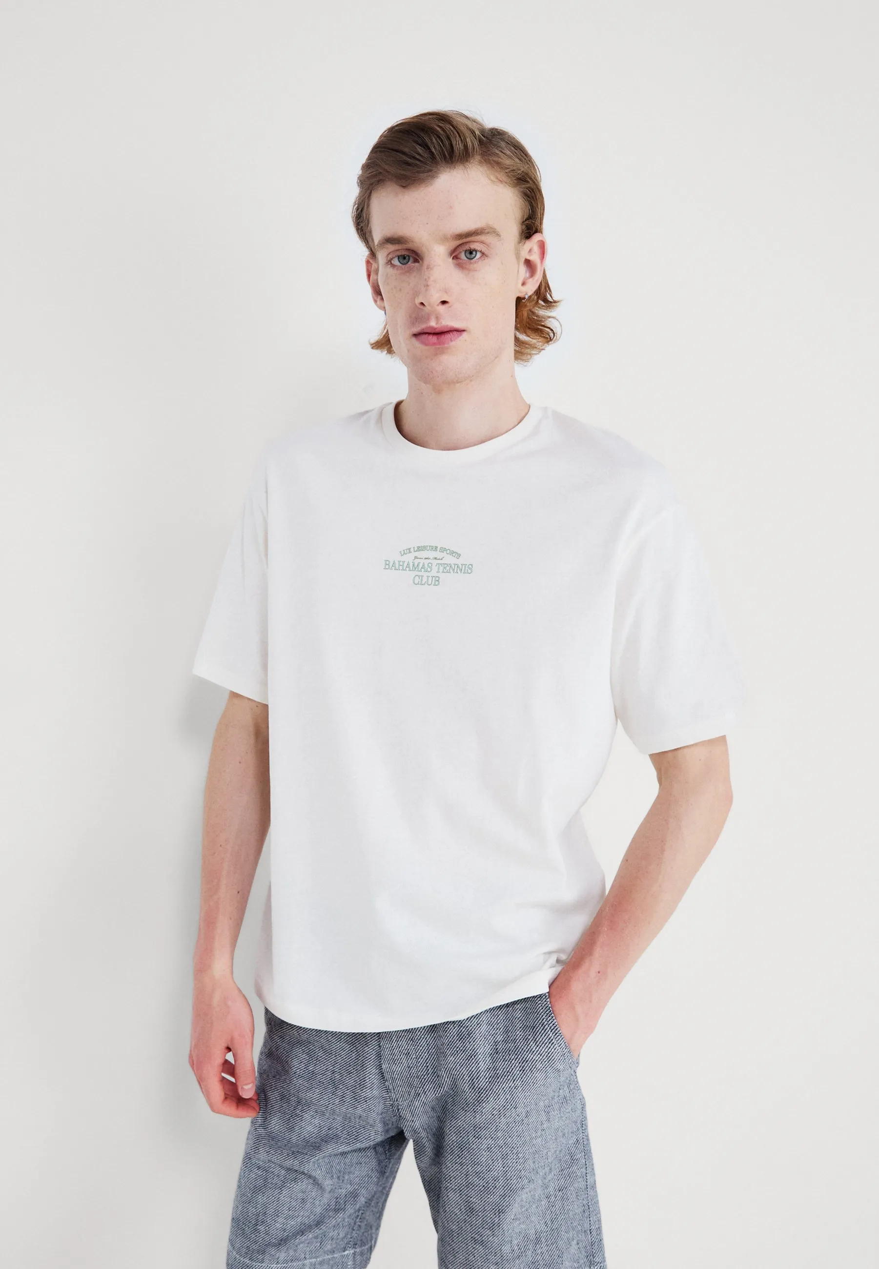 SLHLOOSE TENNIS CLUB TEE - T-shirt con stampa