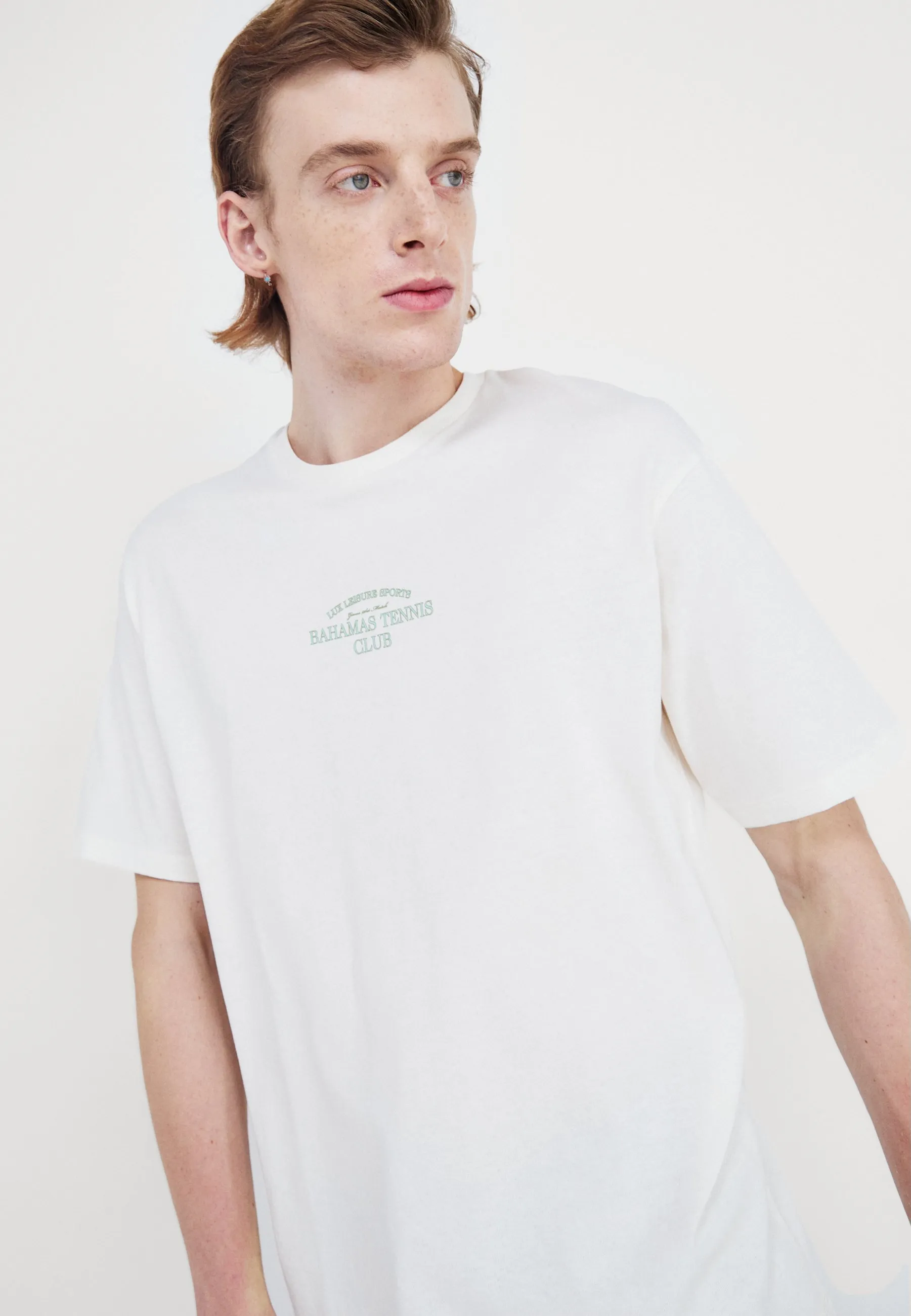 SLHLOOSE TENNIS CLUB TEE - T-shirt con stampa