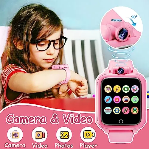 Smartwatch per Bambini, Orologio Intelligente Bambini, Regalo Bambini, Giochi per Bambini, Giocattoli Bambini 14 Giochi, Telecam