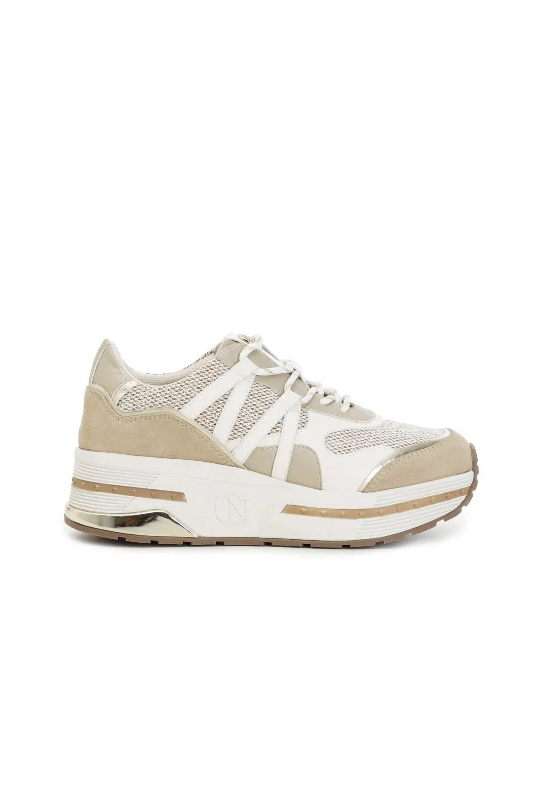 sneakers alte in tessuto mesh ed inserti laminati