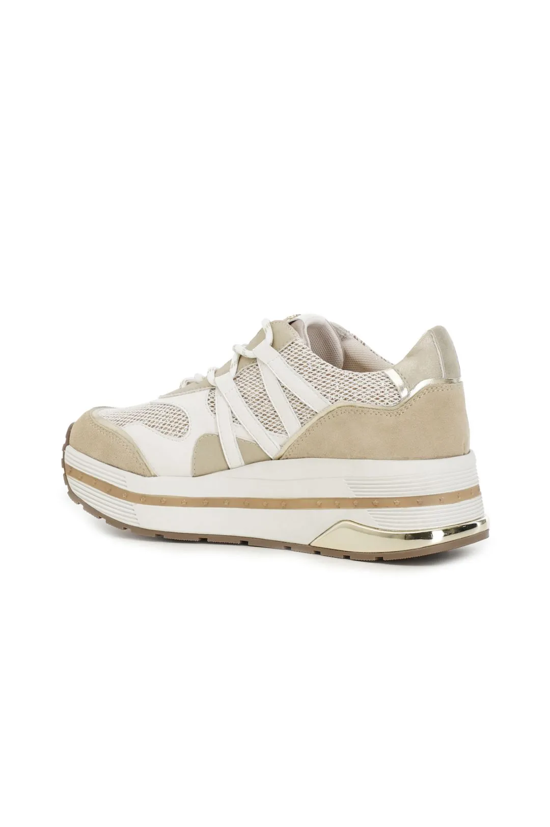 sneakers alte in tessuto mesh ed inserti laminati
