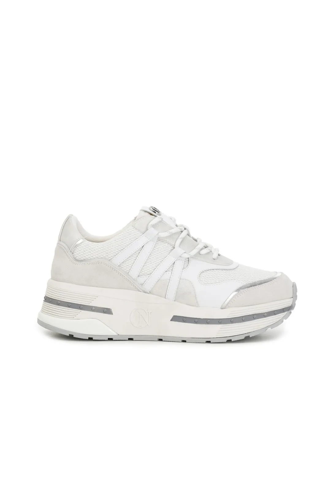 sneakers alte in tessuto mesh ed inserti laminati