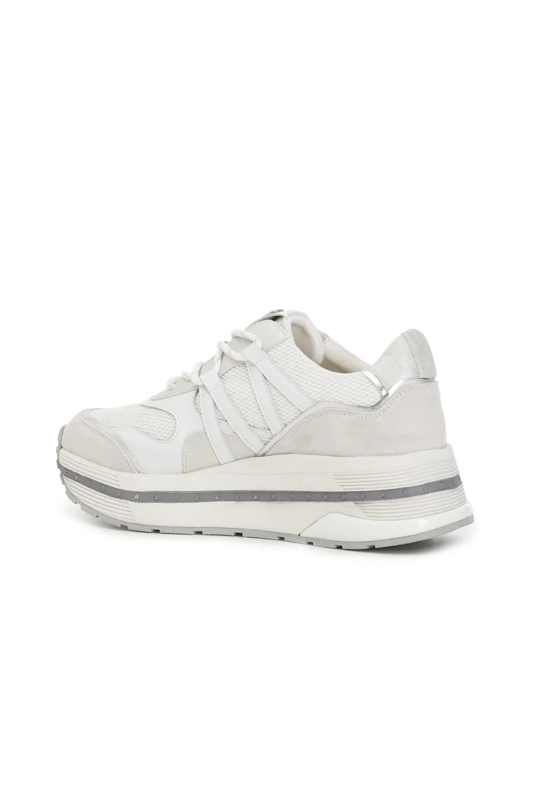 sneakers alte in tessuto mesh ed inserti laminati
