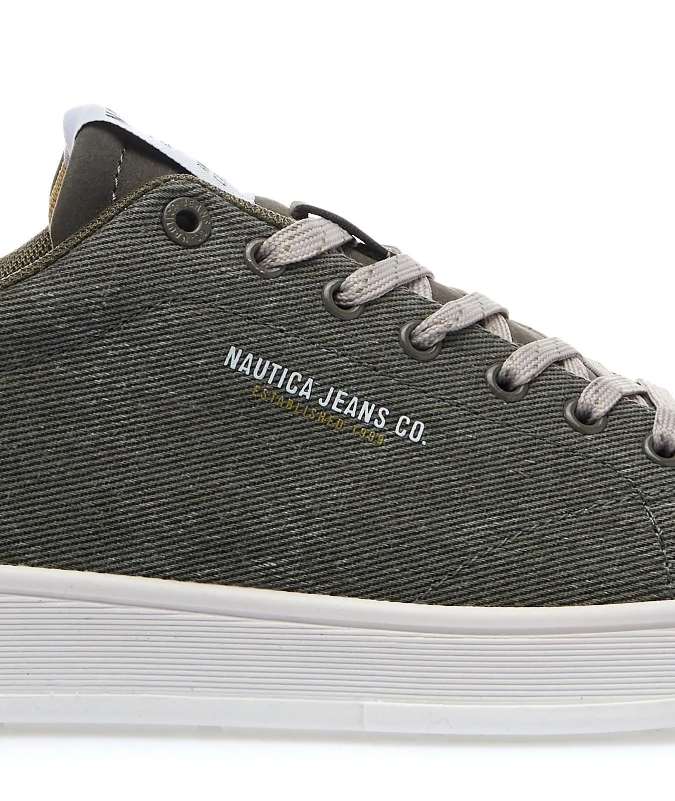 Sneakers verdi tennis da uomo in tessuto
