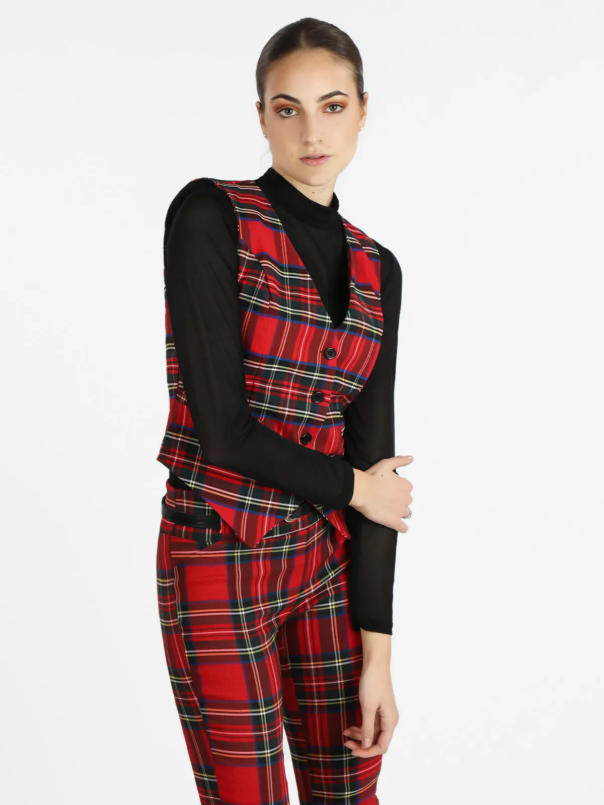 Solada Gilet femme écossais
