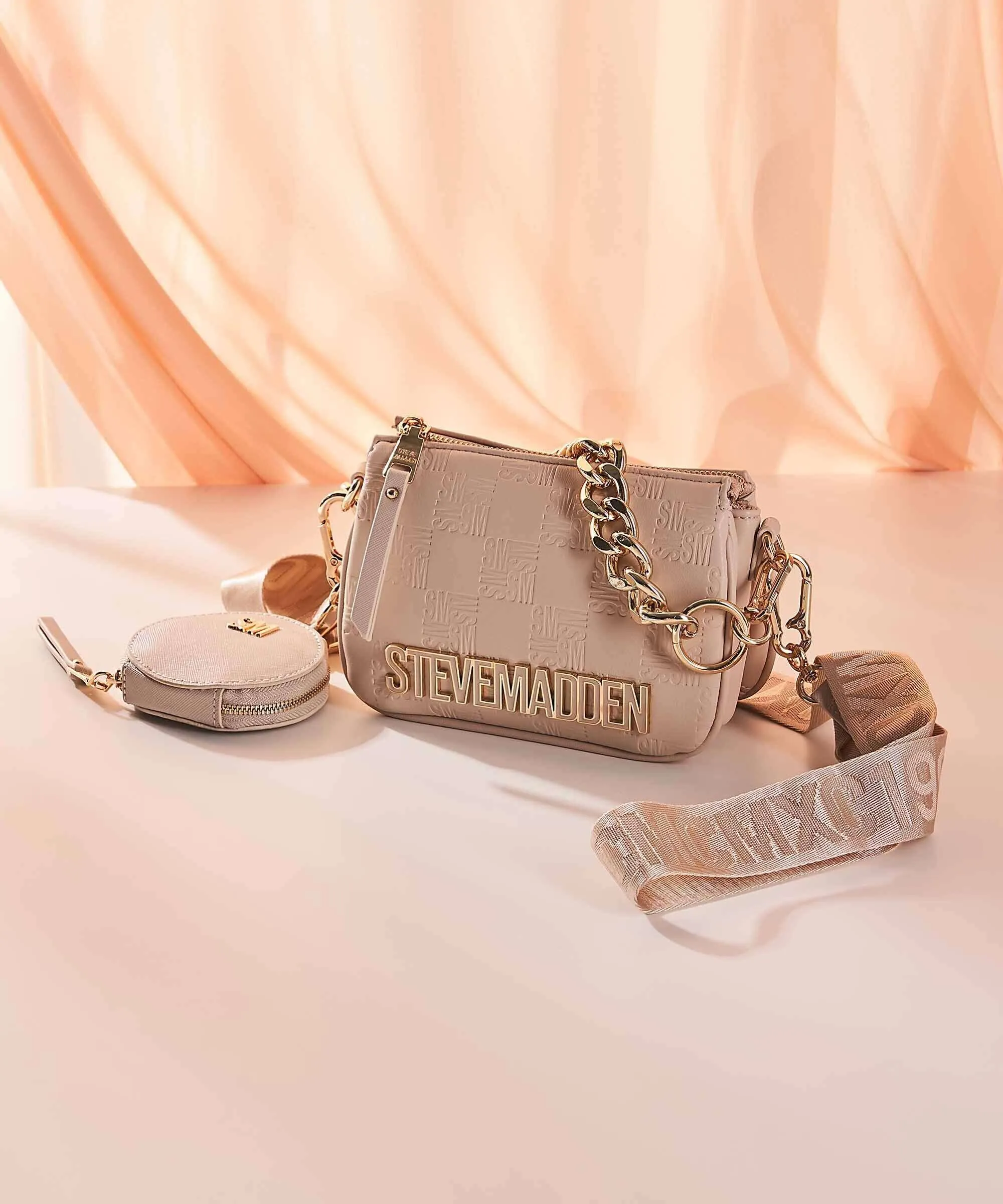  Steve Madden BMINIROY Borsa a tracolla pelle sintetica beige  
