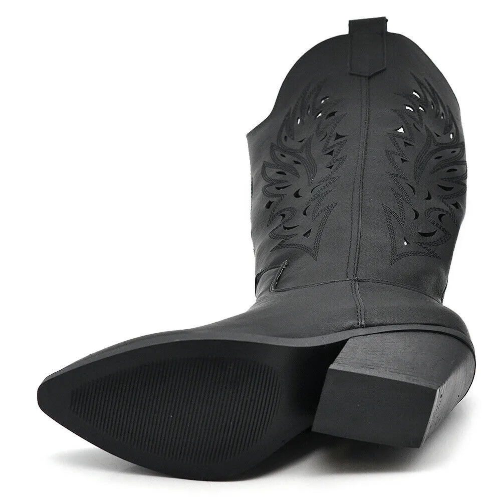 Stivali Camperos Texani Traforati Etnici Cowboy Primaverili Estivi Da Donna 80-8