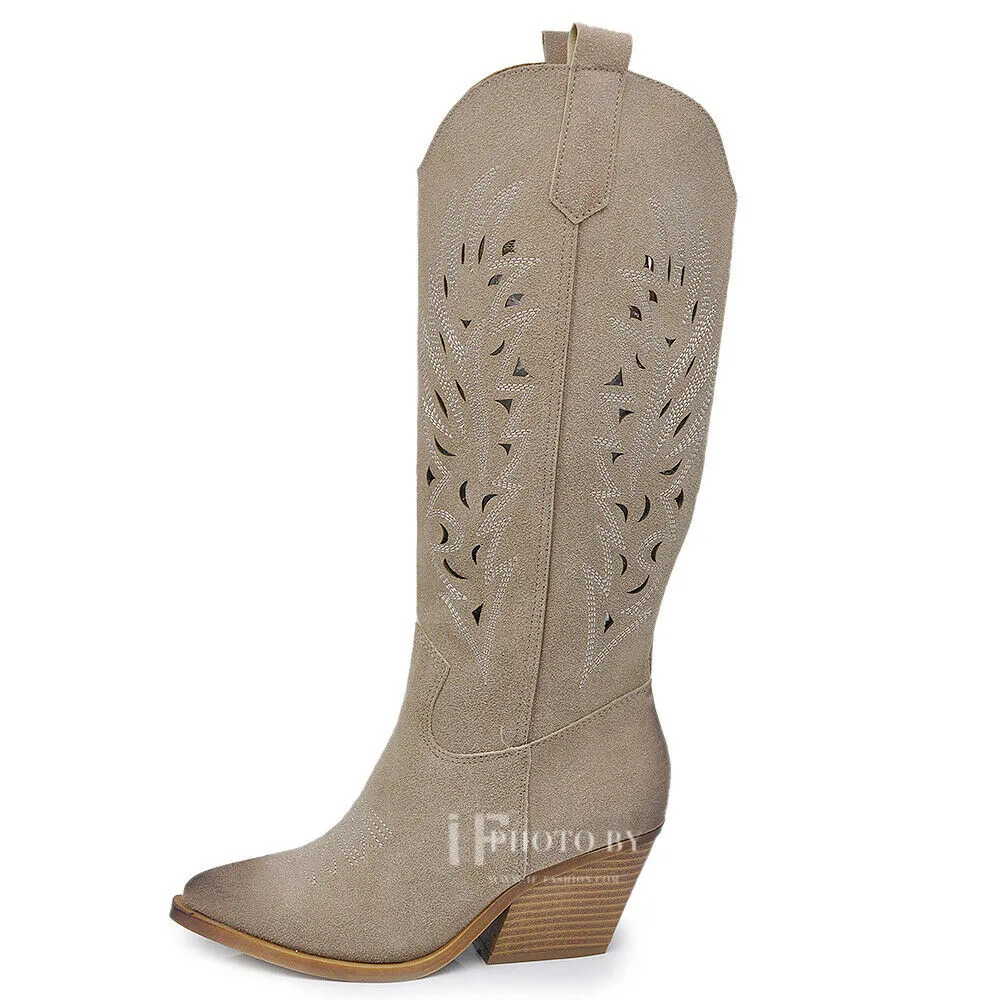 Stivali Camperos Texani Traforati Etnici Cowboy Primaverili Estivi Da Donna 80-8