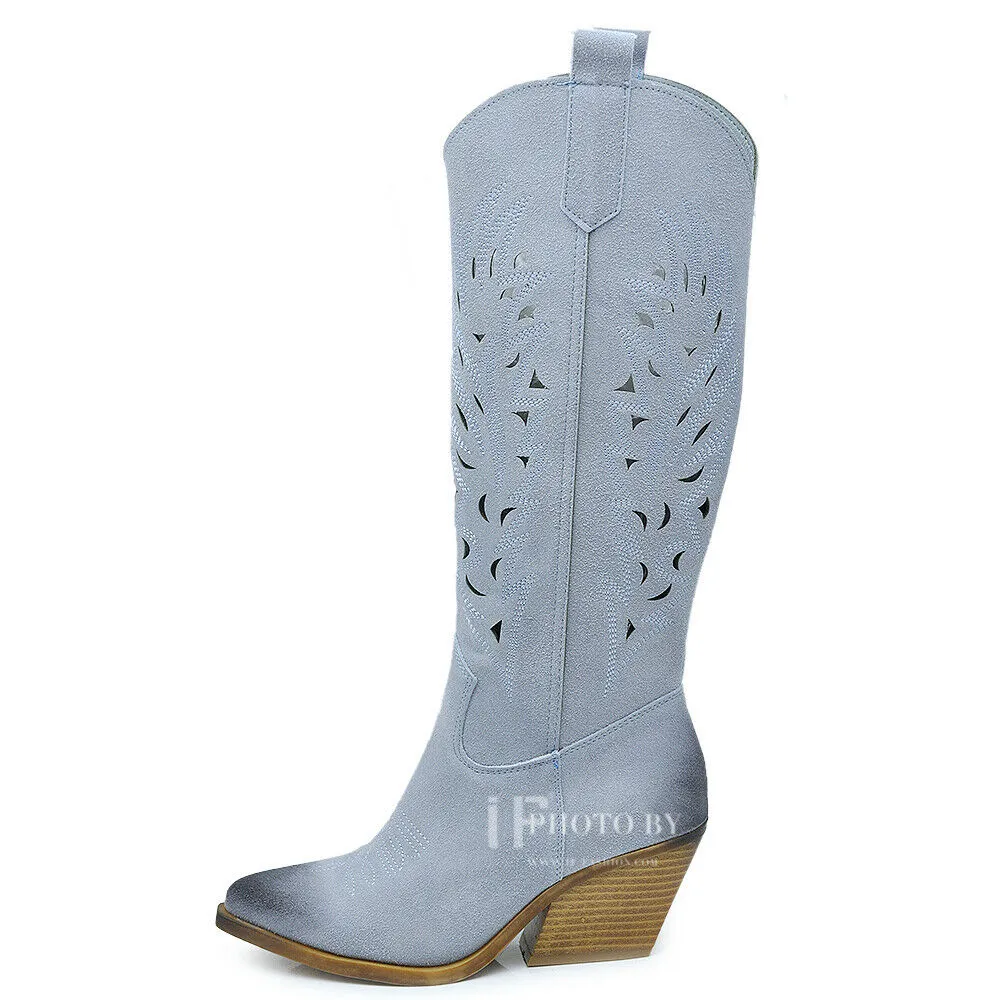 Stivali Camperos Texani Traforati Etnici Cowboy Primaverili Estivi Da Donna 80-8