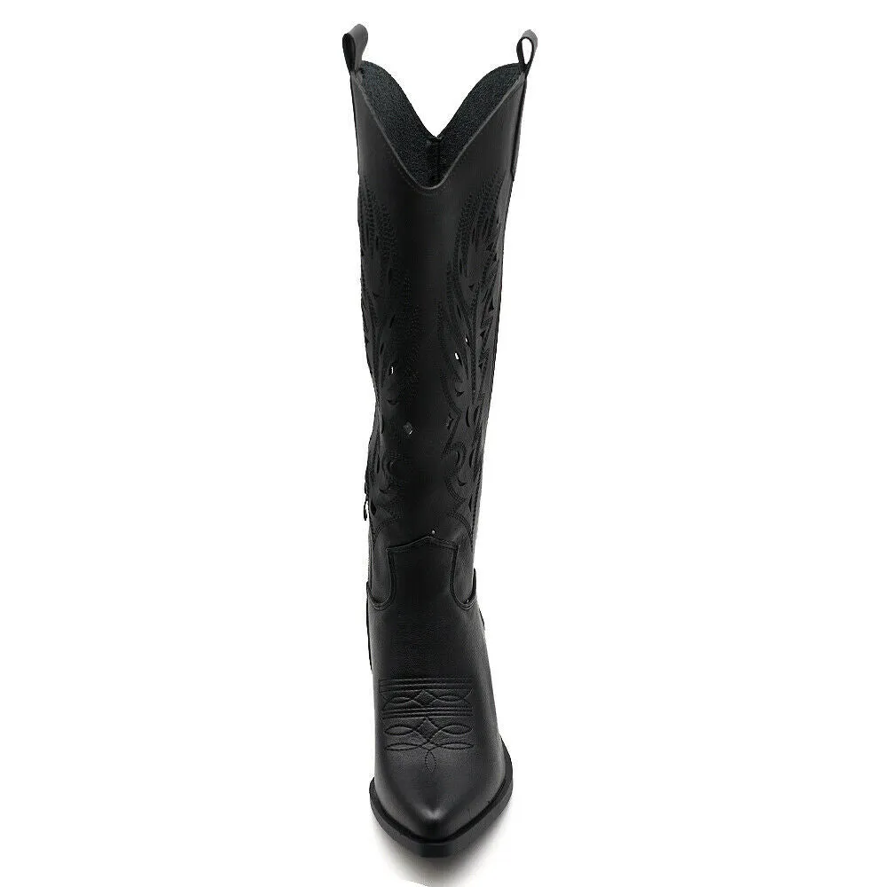Stivali Camperos Texani Traforati Etnici Cowboy Primaverili Estivi Da Donna 80-8