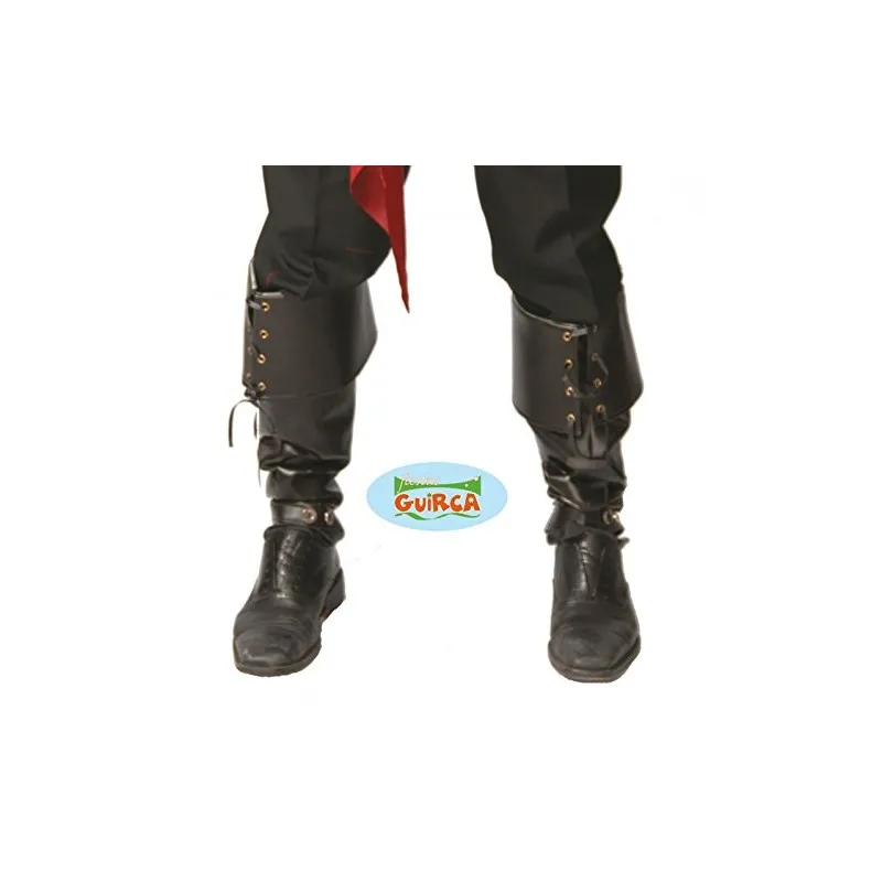 STIVALI NERI DA PIRATA LEGGERI IN SIMILPELLE 52CM CON LACCI PER TRAVESTIMENTI DI CARNEVALE HALLOWEEN COD 16104 GUIRCA