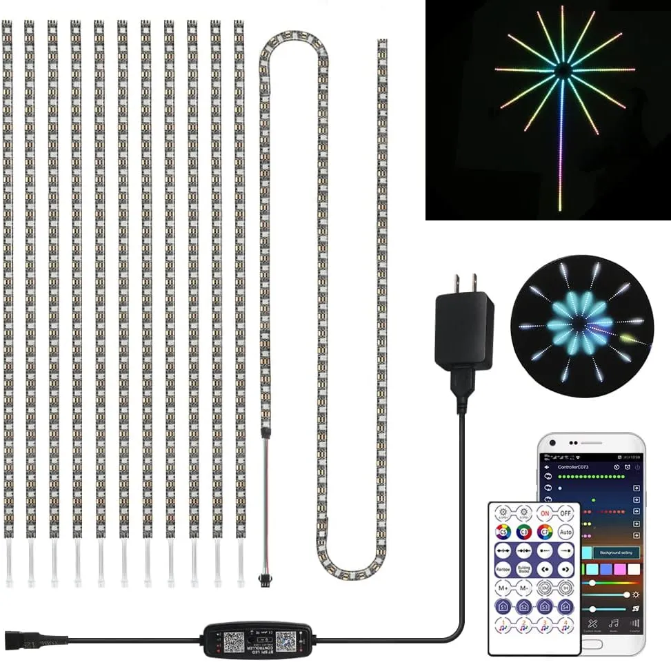 Striscia luminosa a LED, effetto fuochi d'artificio bluetooth