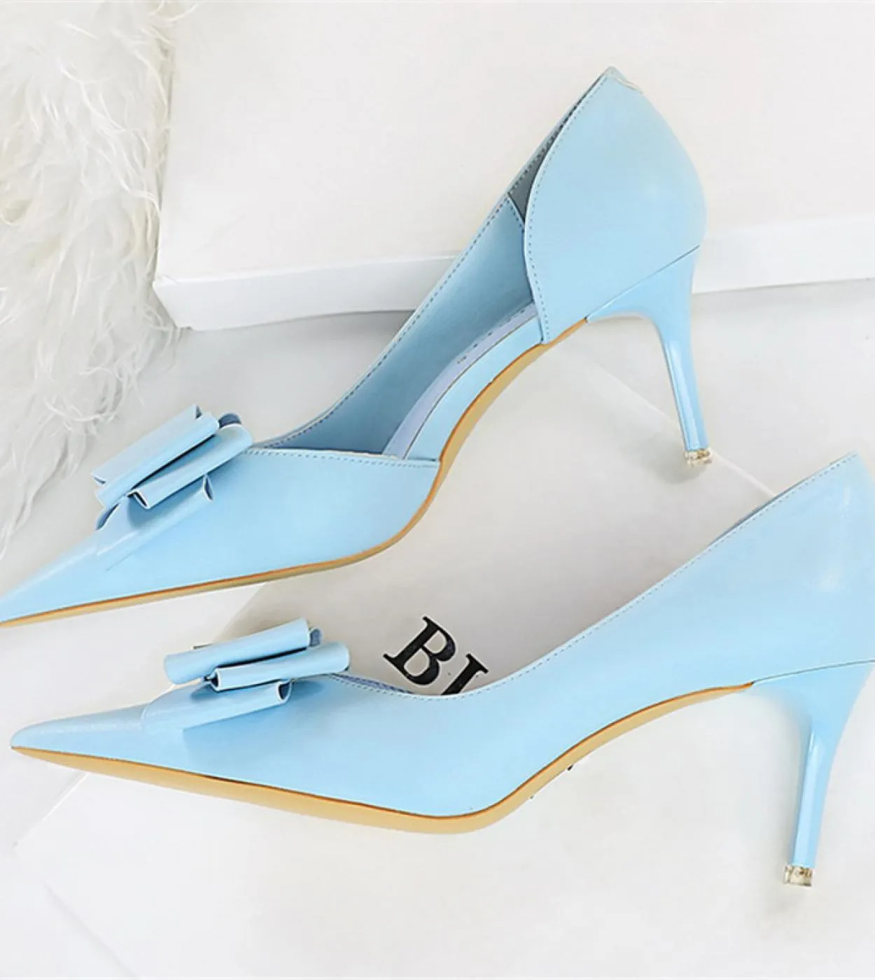 Tacchi da sposa donna 7,5 cm 10 cm Décolleté con tacco alto Scarpins Carino Kawaii Tacchi bassi corti Lady Fetish Blu Giallo Ros
