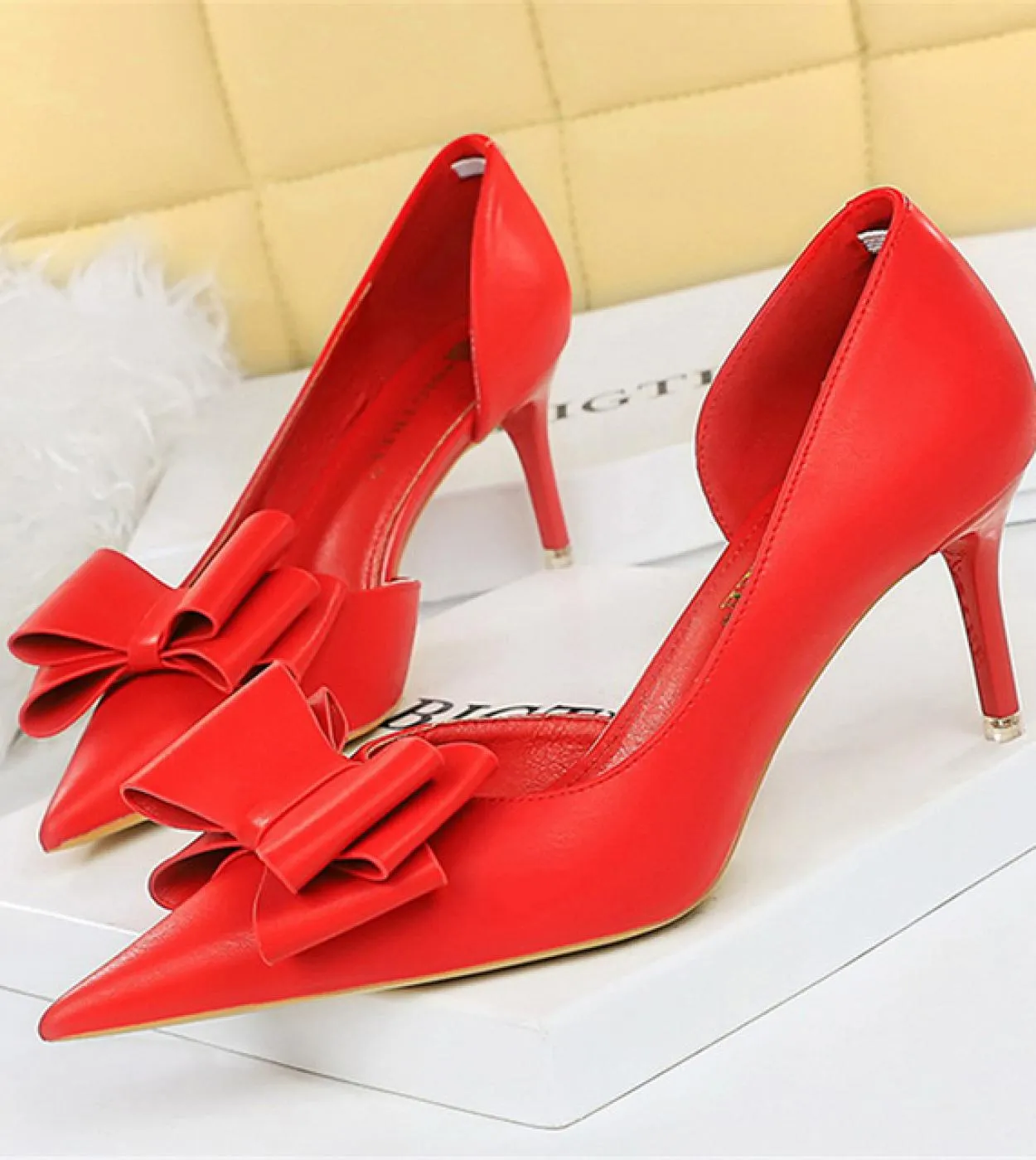 Tacchi da sposa donna 7,5 cm 10 cm Décolleté con tacco alto Scarpins Carino Kawaii Tacchi bassi corti Lady Fetish Blu Giallo Ros