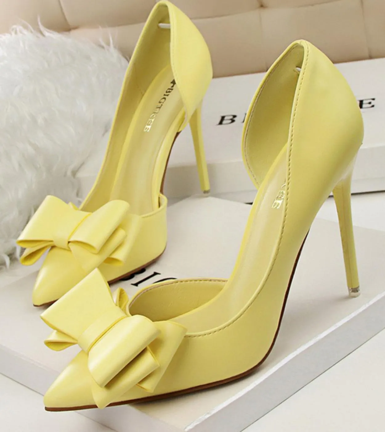 Tacchi da sposa donna 7,5 cm 10 cm Décolleté con tacco alto Scarpins Carino Kawaii Tacchi bassi corti Lady Fetish Blu Giallo Ros