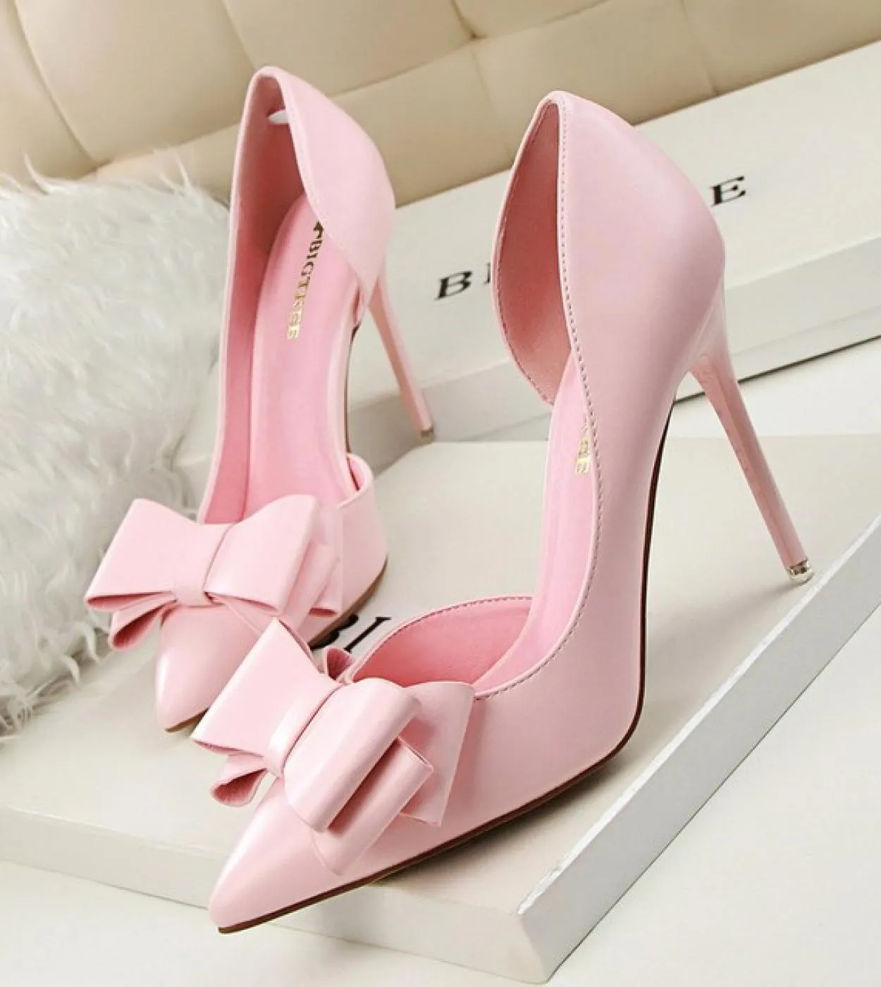 Tacchi da sposa donna 7,5 cm 10 cm Décolleté con tacco alto Scarpins Carino Kawaii Tacchi bassi corti Lady Fetish Blu Giallo Ros