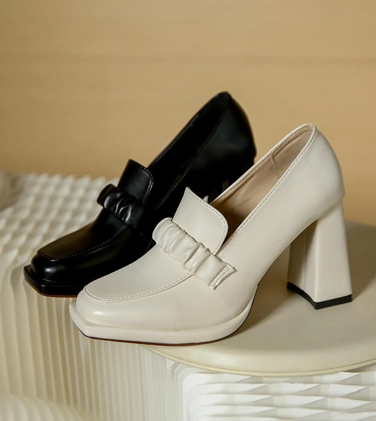Tacchi Donna 2023 Tacchi alti da donna Nuove scarpe Punta quadrata Tacchi spessi Tacchi bassi Moda Scarpe da donna