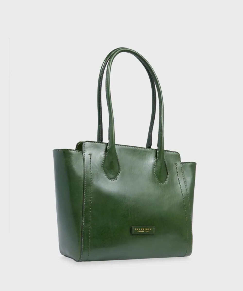 The Bridge Fiona borsa shopper, pelle cuoio verde inglese