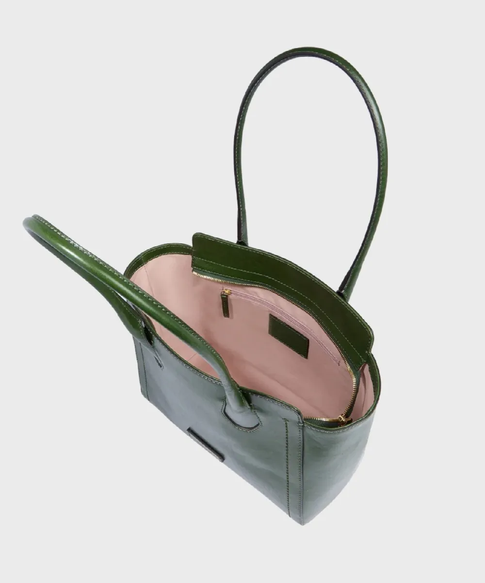 The Bridge Fiona borsa shopper, pelle cuoio verde inglese