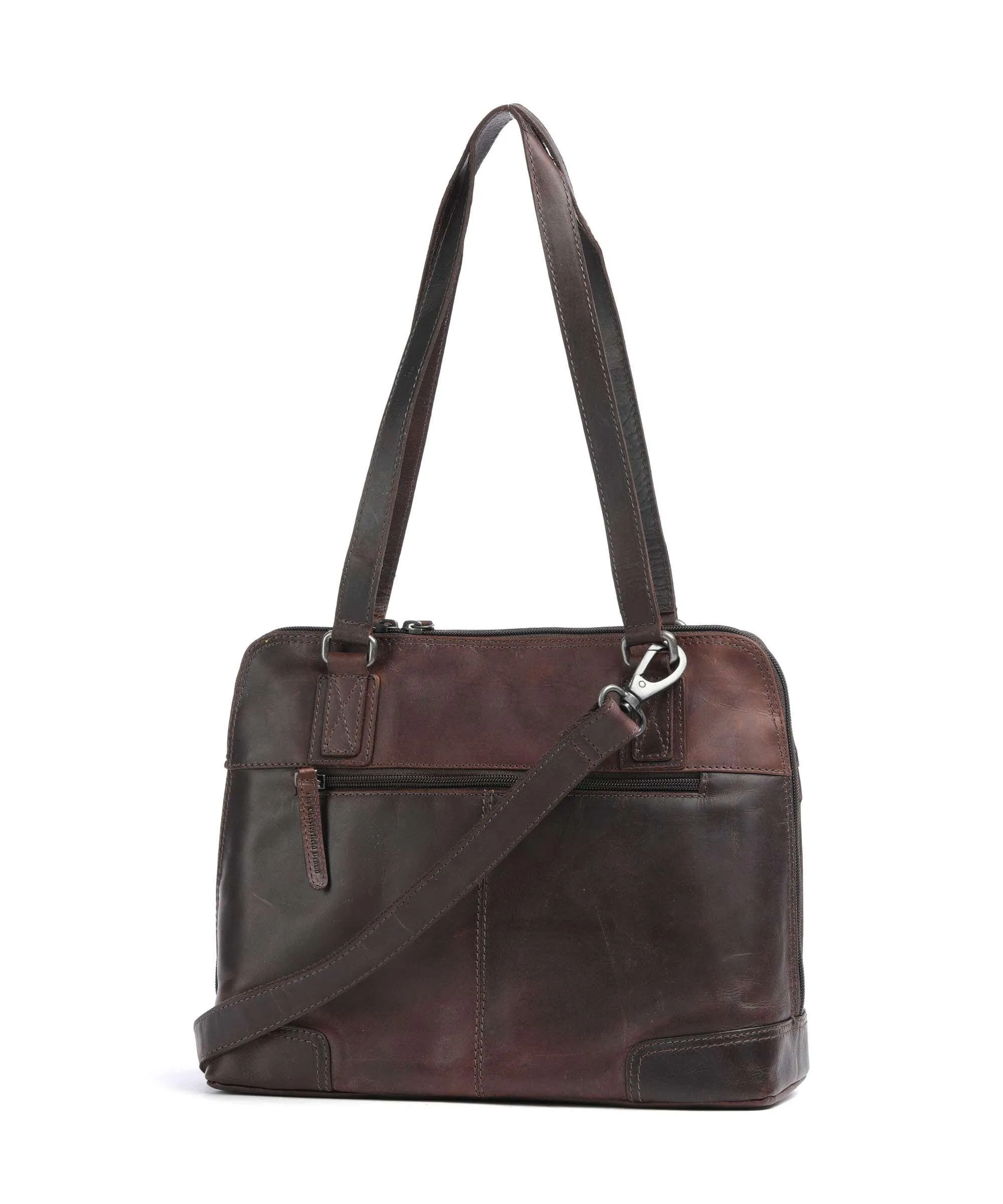  The Chesterfield Brand Cow Wax Pull Up Belgrado Borsa a spalla pelle bovina marrone scuro  