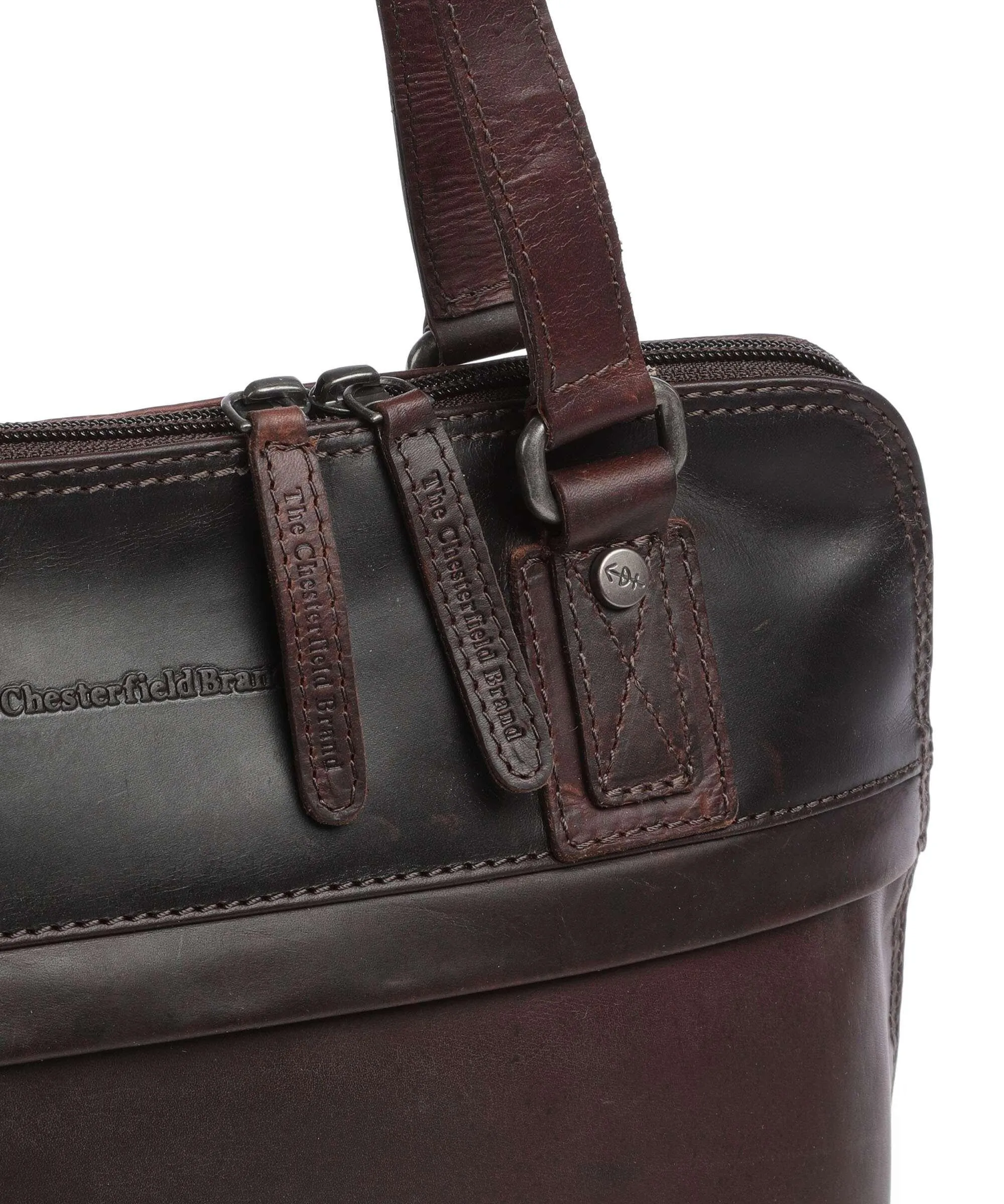  The Chesterfield Brand Cow Wax Pull Up Belgrado Borsa a spalla pelle bovina marrone scuro  