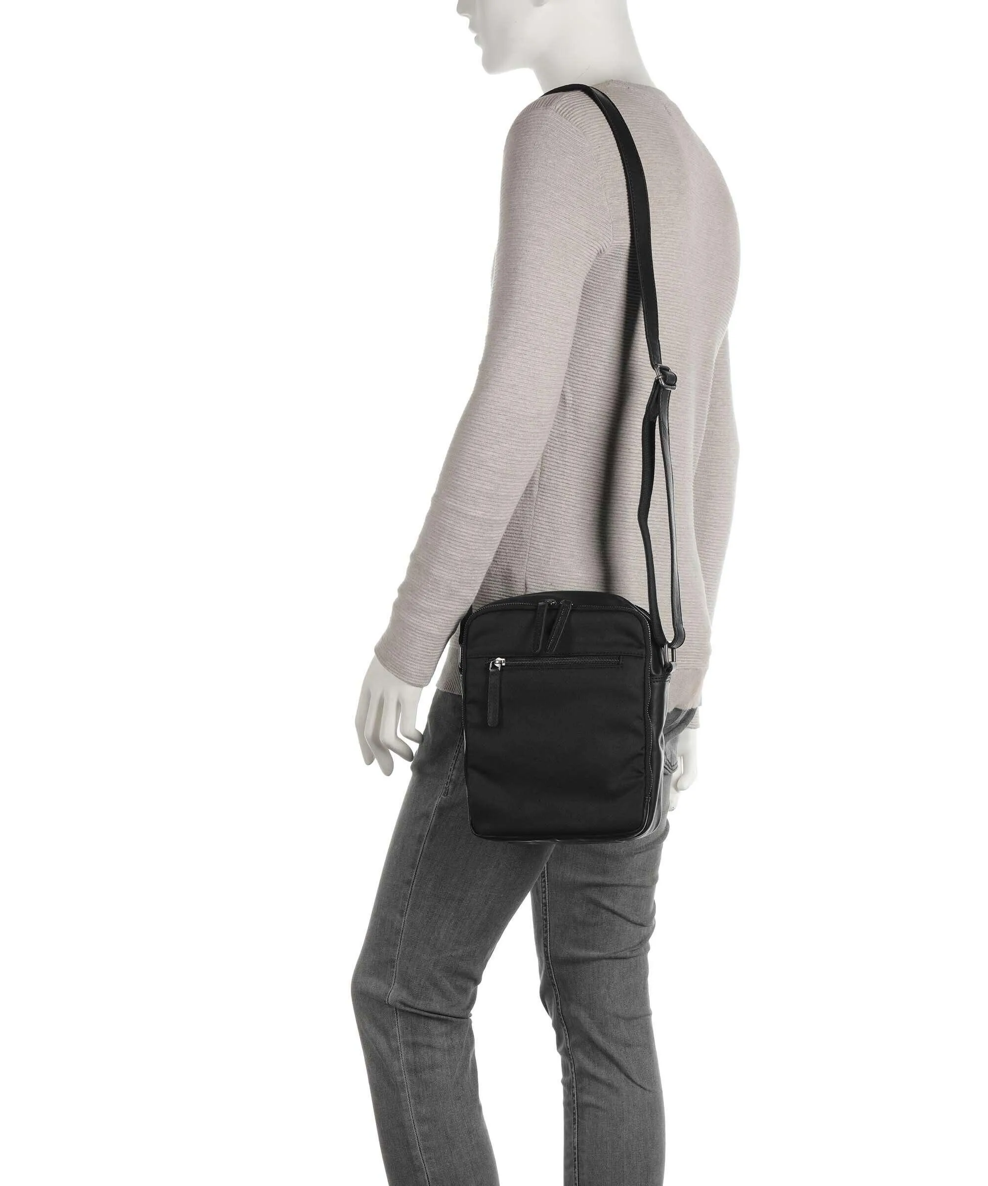  The Chesterfield Brand Fusion Arendal Borsa a tracolla nylon, pelle nero  