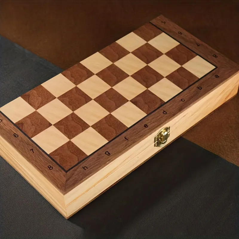 Tre-in-uno Scacchi In Legno Massello Di Alta Qualità Scacchi In Legno Pieghevole Puzzle Board Game Toys Regalo Di Halloween/Than