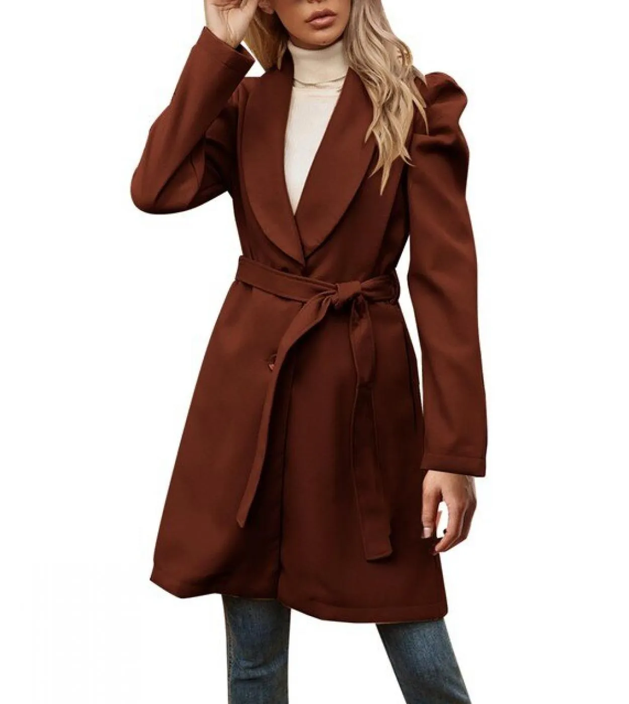 Trench Coat Women Spring Autumn Thin Overcoats Temperament Ladies Solid Color Short Style Trench Coat Lapel Belted Outer
