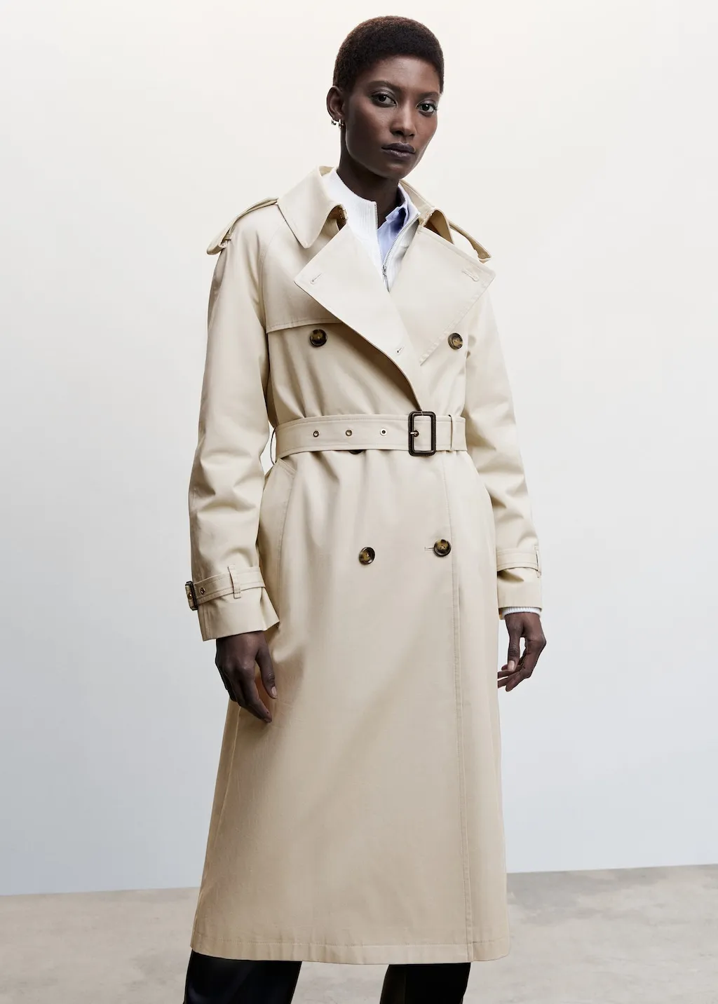 Trench cotone cintura