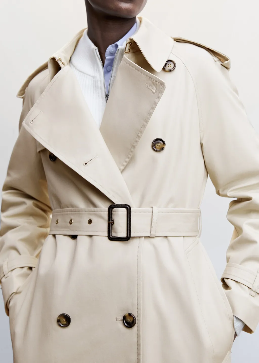 Trench cotone cintura