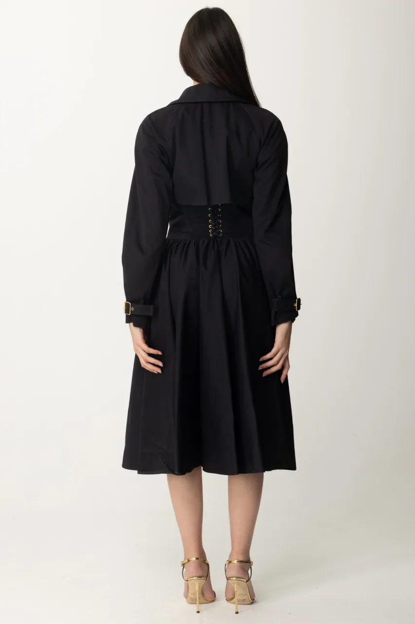 Trench doppiopetto cotone Nero