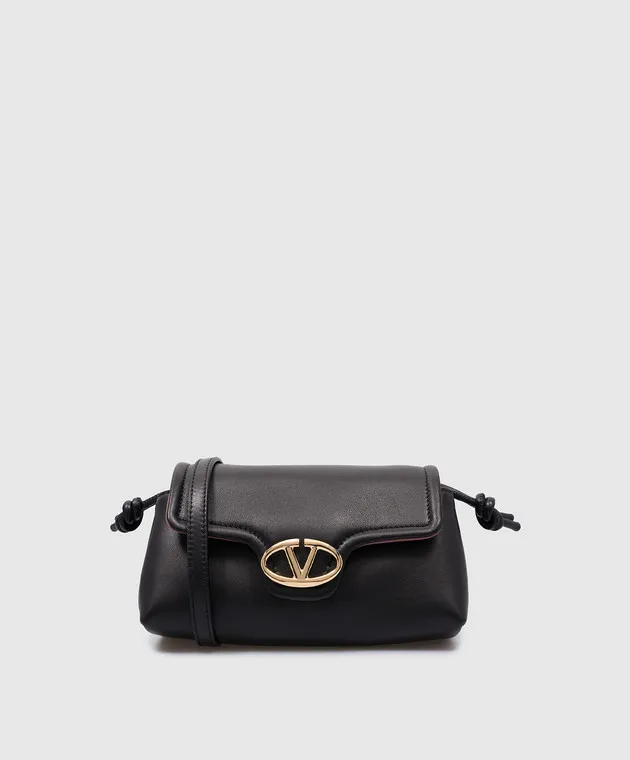 Valentino Borsa a tracolla in pelle nera VLOGO del 1960 5W2P0AC4ZFJ