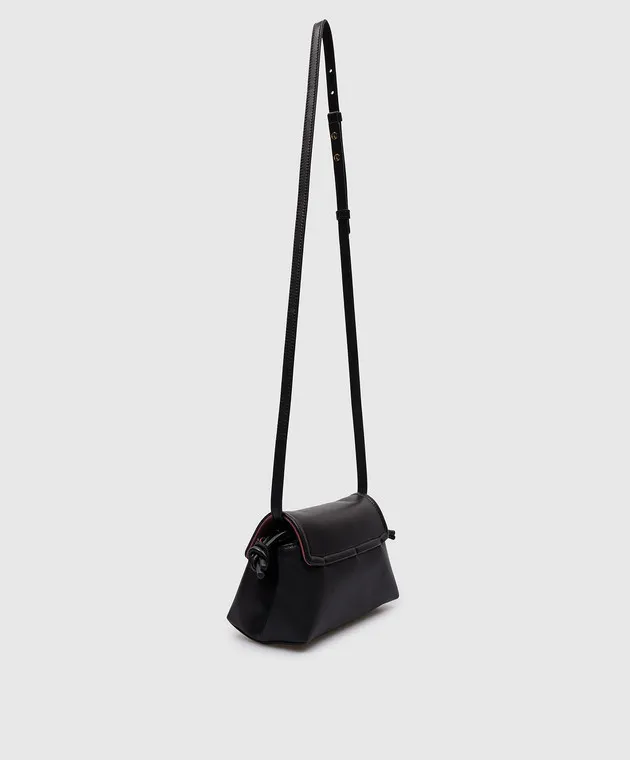 Valentino Borsa a tracolla in pelle nera VLOGO del 1960 5W2P0AC4ZFJ