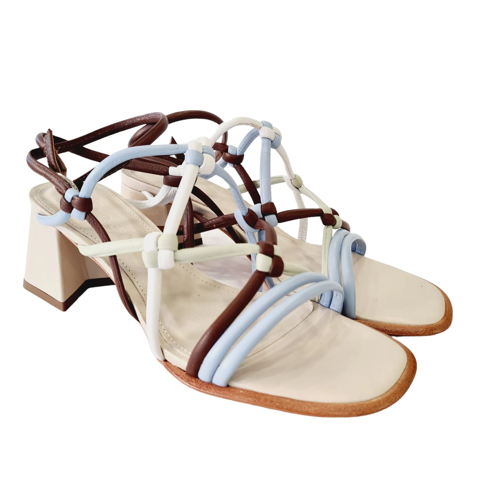 Vicenza Sandalo Donna Celeste-Bianco-Verde-Marrone rif.138