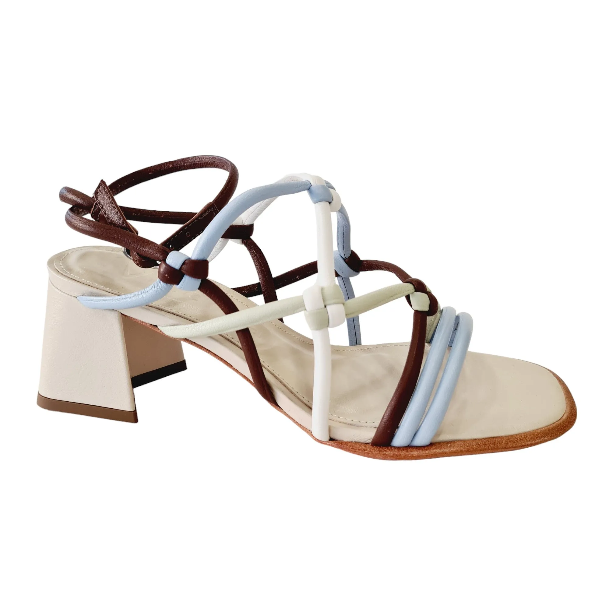 Vicenza Sandalo Donna Celeste-Bianco-Verde-Marrone rif.138