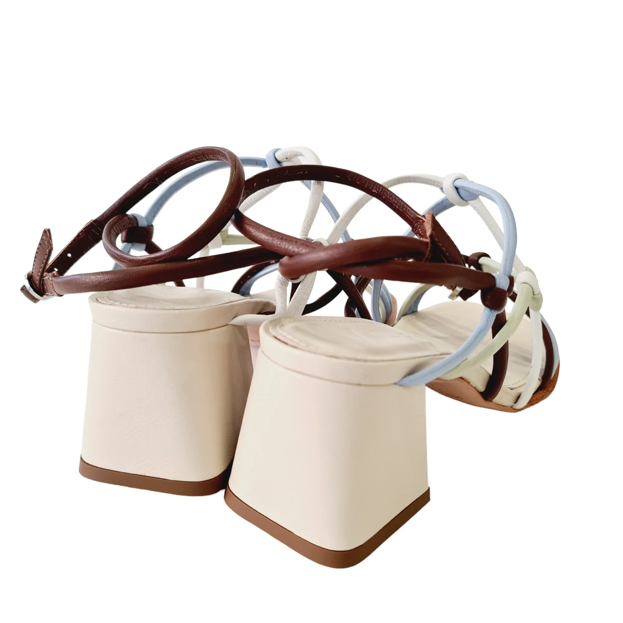 Vicenza Sandalo Donna Celeste-Bianco-Verde-Marrone rif.138
