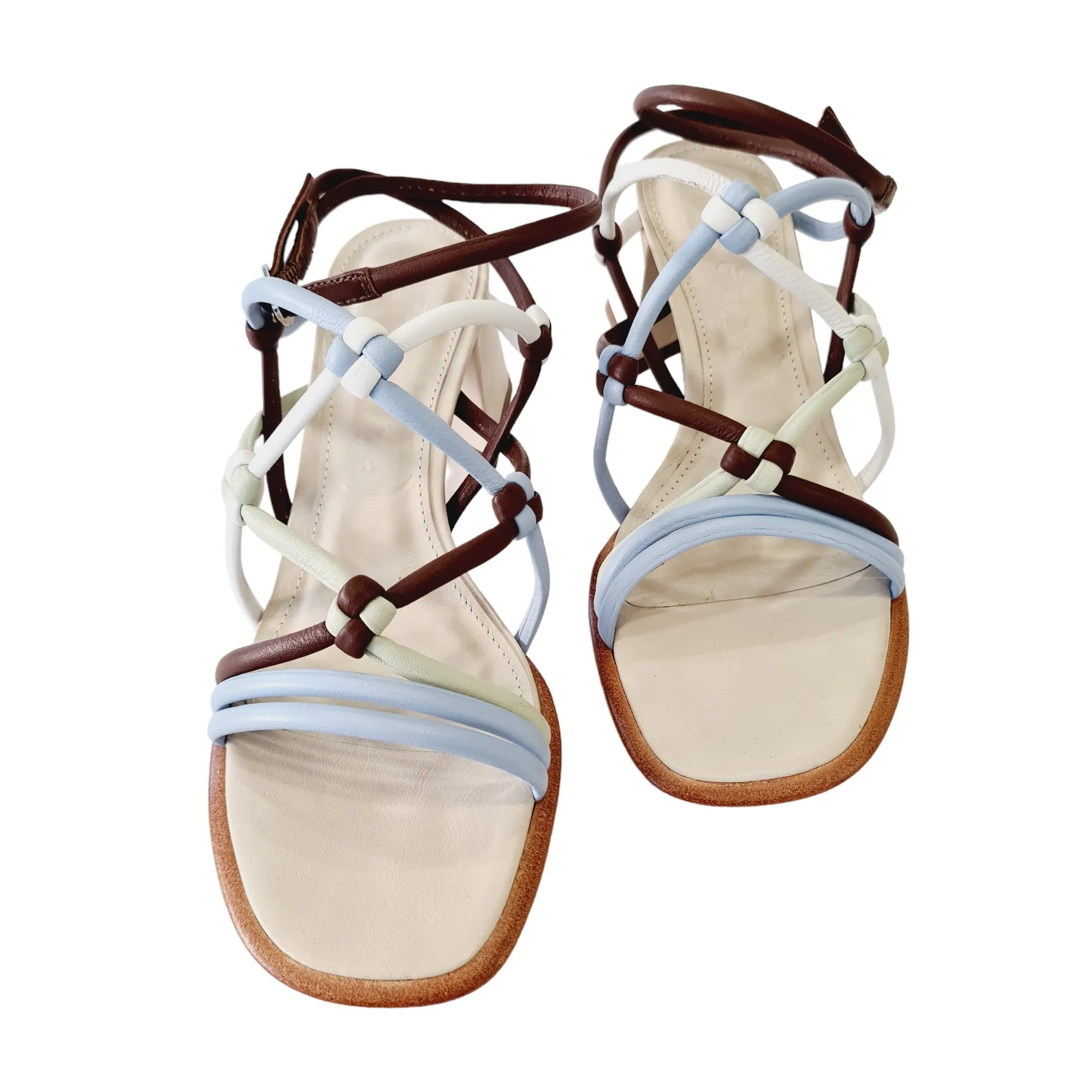 Vicenza Sandalo Donna Celeste-Bianco-Verde-Marrone rif.138