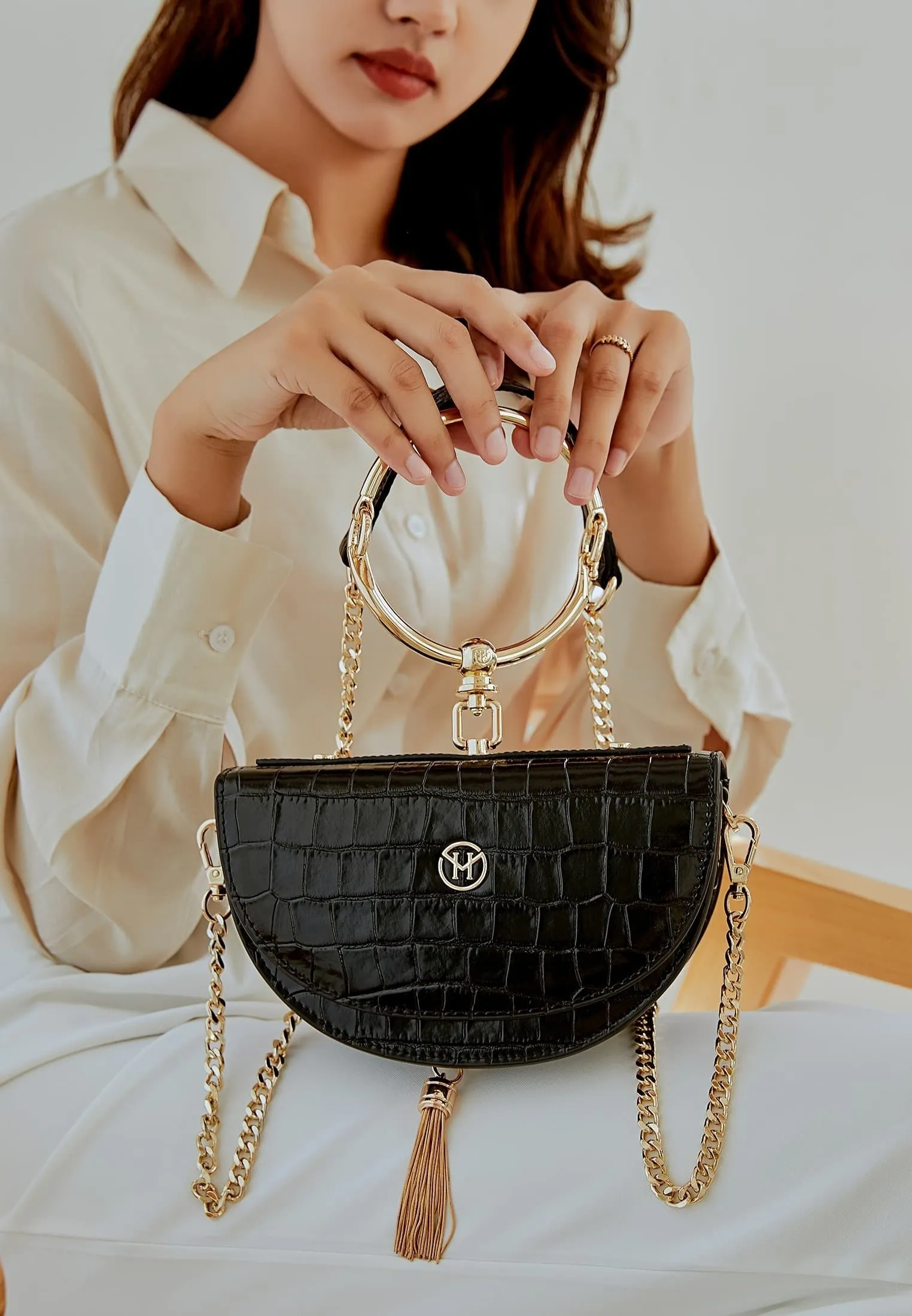 VINTAGE HALF-MOON - Borsa a mano