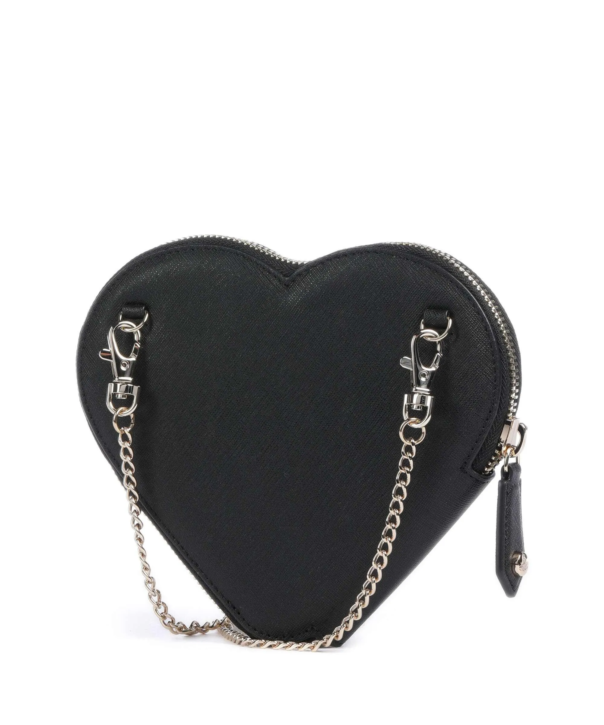 Vivienne Westwood Saffiano Heart Borsa a tracolla pelle di vacchetta finemente grana nero  