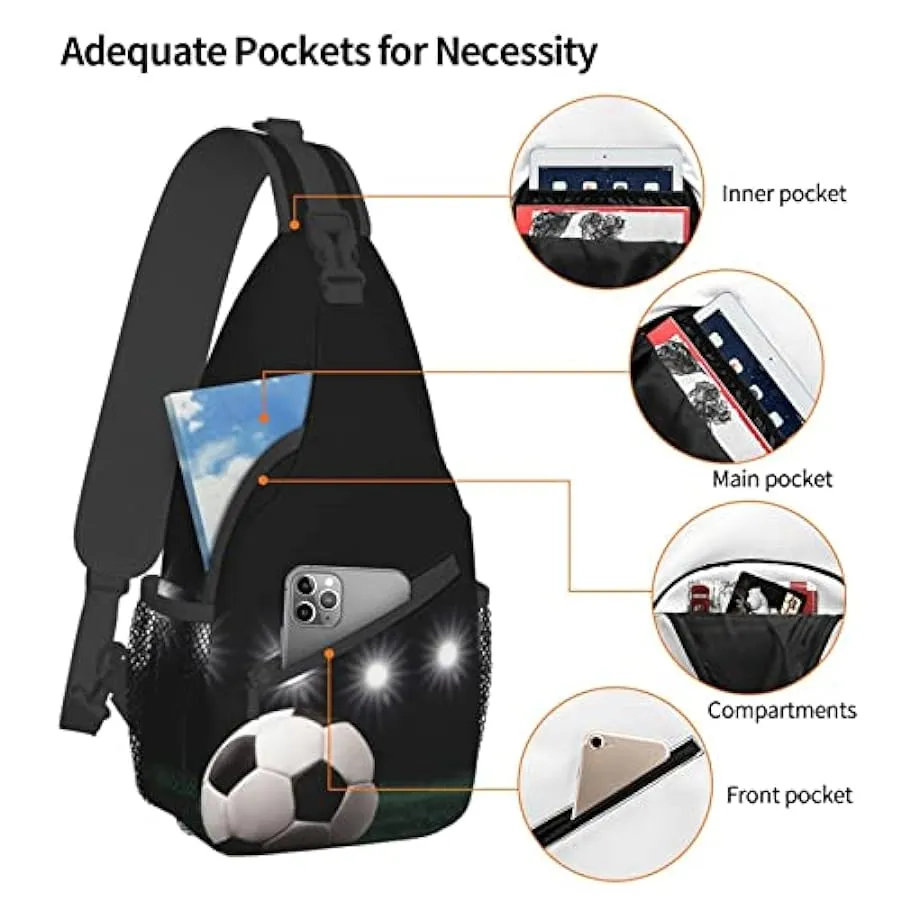 YUNKOU Borsa a tracolla per pittura di calcio Zaino da uomo unisex una borsa a tracolla zaino da viaggio da trekking, nero, Tagl