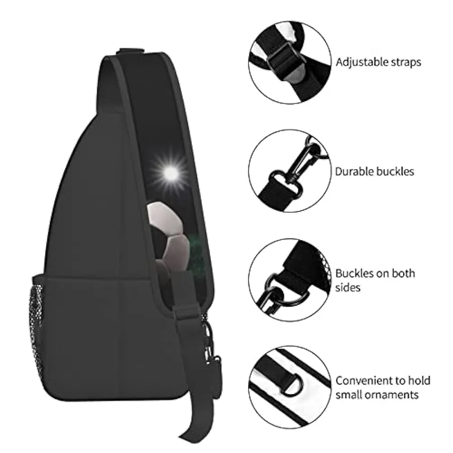 YUNKOU Borsa a tracolla per pittura di calcio Zaino da uomo unisex una borsa a tracolla zaino da viaggio da trekking, nero, Tagl