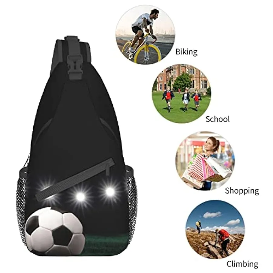 YUNKOU Borsa a tracolla per pittura di calcio Zaino da uomo unisex una borsa a tracolla zaino da viaggio da trekking, nero, Tagl