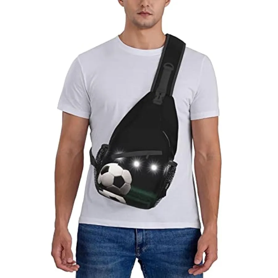 YUNKOU Borsa a tracolla per pittura di calcio Zaino da uomo unisex una borsa a tracolla zaino da viaggio da trekking, nero, Tagl