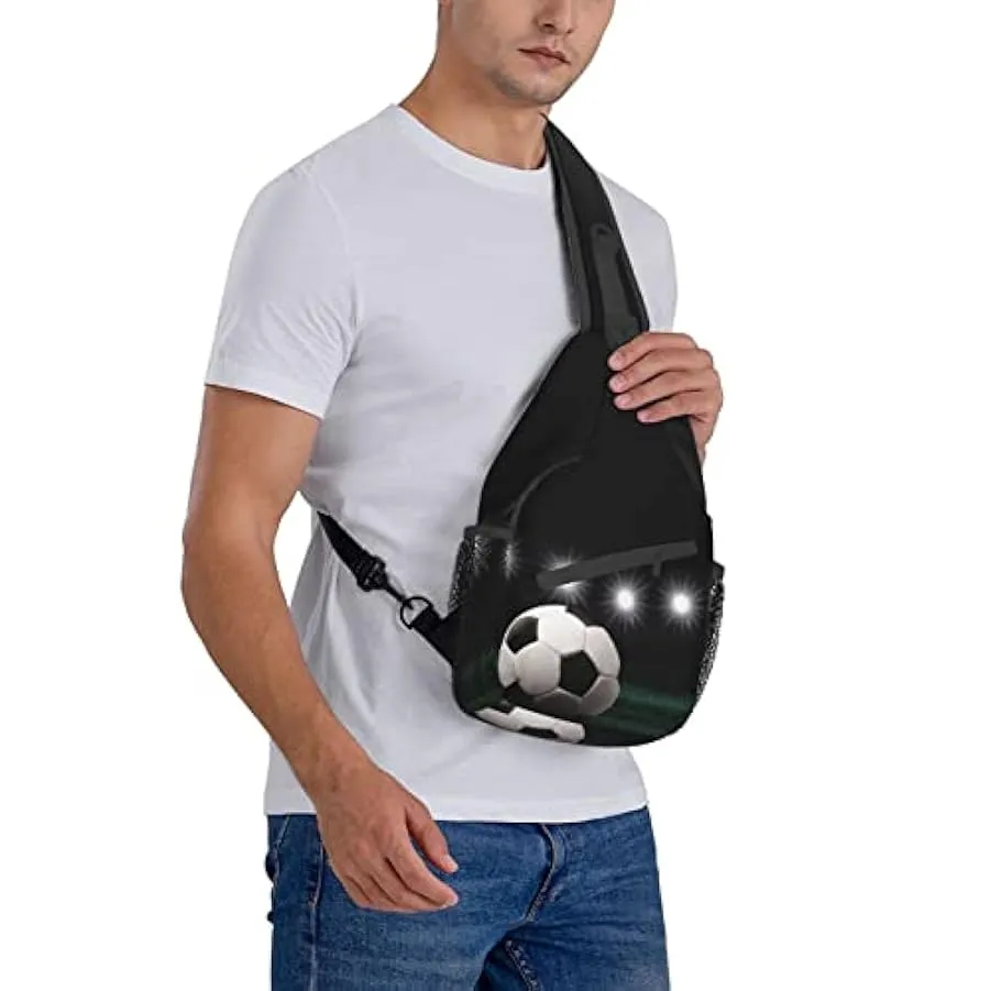 YUNKOU Borsa a tracolla per pittura di calcio Zaino da uomo unisex una borsa a tracolla zaino da viaggio da trekking, nero, Tagl