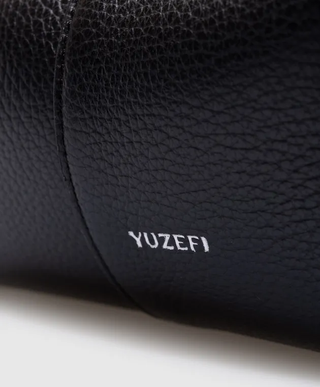 YUZEFI Borsa tote SQUARE MOCHI in pelle nera SQUAREMOCHI