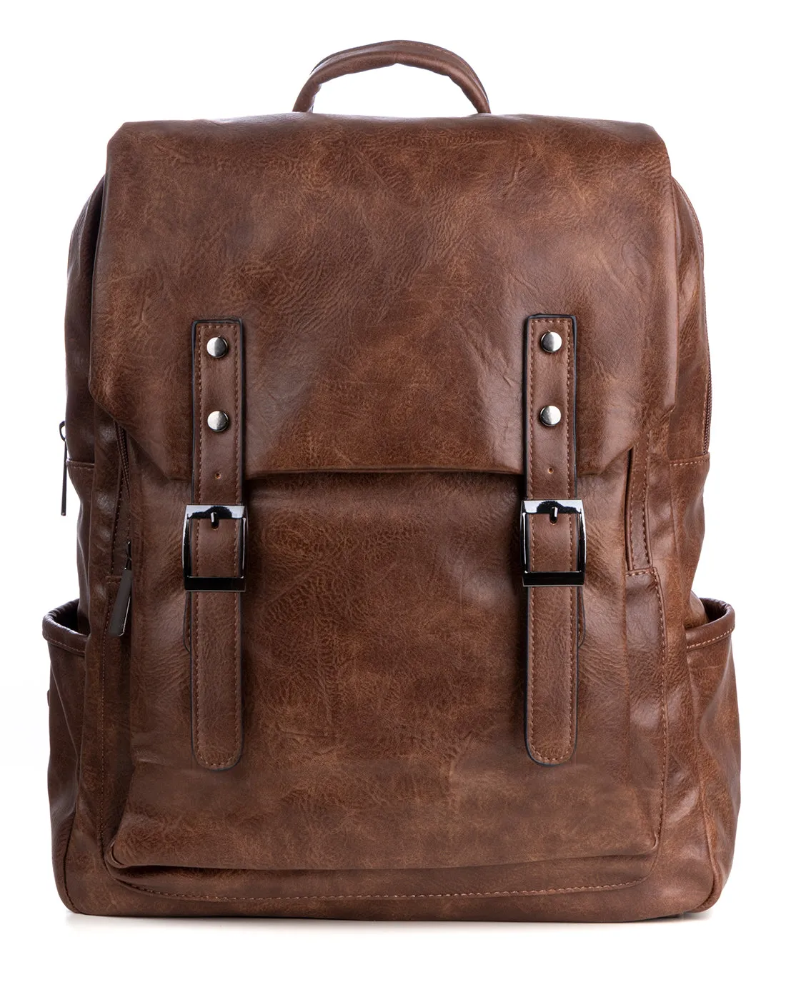 Zaino Zainetto Da Spalla Borsa Uomo Unisex Ecopelle Vintage Marrone GIOSAL-ZU1100A