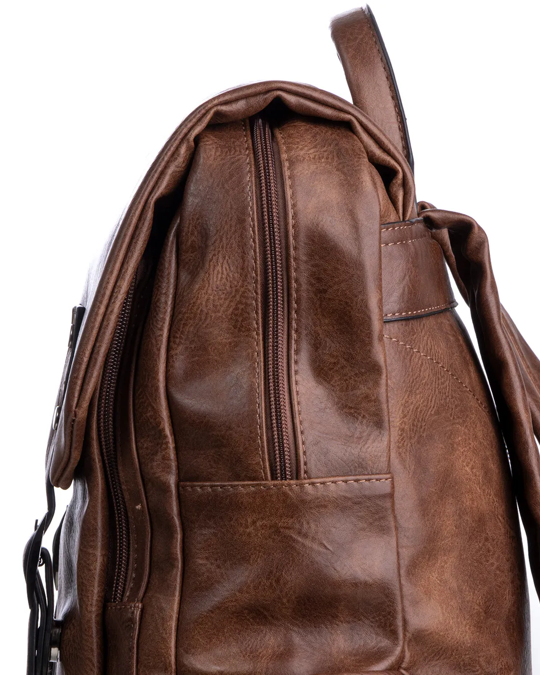 Zaino Zainetto Da Spalla Borsa Uomo Unisex Ecopelle Vintage Marrone GIOSAL-ZU1100A